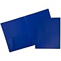 JAM Paper POP 2-Pocket Plastic Portfolio Folder, Deep Blue, 6/Pack (382Ebud)~#|#~m004857877_sc7