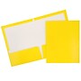 JAM Paper Laminated 2-Pocket Glossy Presentation Folders, Yellow, 25/Pack (385GYED)~#|#~m004857962_sc7