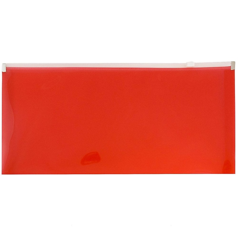 JAM Paper Expanding Wallet with Zipper Closure, 5" x 10", Red, 12/Pack (921Z1RE) image 1