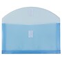 JAM Paper Plastic Filing Envelope with Hook & Loop Closure, 5.25" x 10", Blue, 12/Pack (921V1BU)~#|#~m004857992_sc7