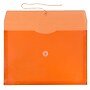 JAM Paper® Plastic Envelopes with Button and String Tie Closure, Letter Booklet, 9.75 x 13, Orange, 108/Pack (218B1ORB)~#|#~m004858021_sc7