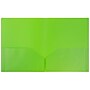 JAM Paper 2-Pocket PlasticFolders, Lime Green, 6/Pack (382Eligrd)~#|#~m004858045_sc7