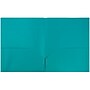 JAM Paper POP Two-Pocket Plastic Folders, Teal, 6/Pack (382Eted)~#|#~m004858047_sc7