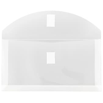 JAM Paper® Plastic Envelopes with Hook & Loop, #10 Booklet Wallet, 5.25 x 10 with 1 Inch Expansion, Clear, 12/Pack (921V1CL)