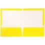 JAM Paper Laminated 2-Pocket Glossy Presentation Folders, Yellow, 25/Pack (385GYED)~#|#~m004858118_sc7