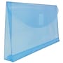 JAM Paper Plastic Filing Envelope with Hook & Loop Closure, 5.25" x 10", Blue, 12/Pack (921V1BU)~#|#~m004858149_sc7