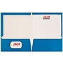 JAM Paper Glossy 2-Pocket Portfolio Folder, Blue, 6/Pack (385Gbua)~#|#~m004858171_sc7