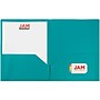 JAM Paper POP Two-Pocket Plastic Folders, Teal, 6/Pack (382Eted)~#|#~m004858195_sc7