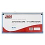 JAM Paper Expanding Wallet with Zipper Closure, 4.75" x 9.5", Blue, 12/Pack (921Z1BU)~#|#~m004858271_sc7