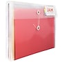 JAM Paper® Plastic Envelopes with Button and String Closure & 2 Dividers, Letter Booklet, 12.75 x 10.5, Clear, 12/Pack (JSF228)~#|#~m004858351_sc7
