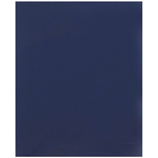 JAM Paper® 2 Pocket Laminated Glossy Presentation Folders, Navy Blue