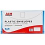 JAM Paper Plastic Filing Envelope with Hook & Loop Closure, 5.25" x 10", Blue, 12/Pack (921V1BU)~#|#~m004860158_sc7