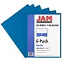 JAM Paper Glossy 2-Pocket Portfolio Folder, Blue, 6/Pack (385Gbua)~#|#~m004860171_sc7