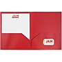 JAM Paper POP 2-Pocket Plastic Presentation Folder, Red, 6/Pack (382EREDD)~#|#~m004860321_sc7