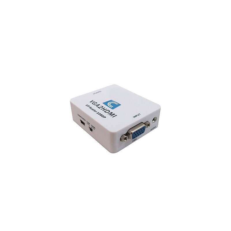 Comprehensive® VGA2HD01 VGA/Audio to HDMI Scaler Converter Box, White image 1