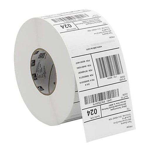 Zebra® ZUltimate 4000T Permanent Adhesive Thermal Transfer Label, 1 1/