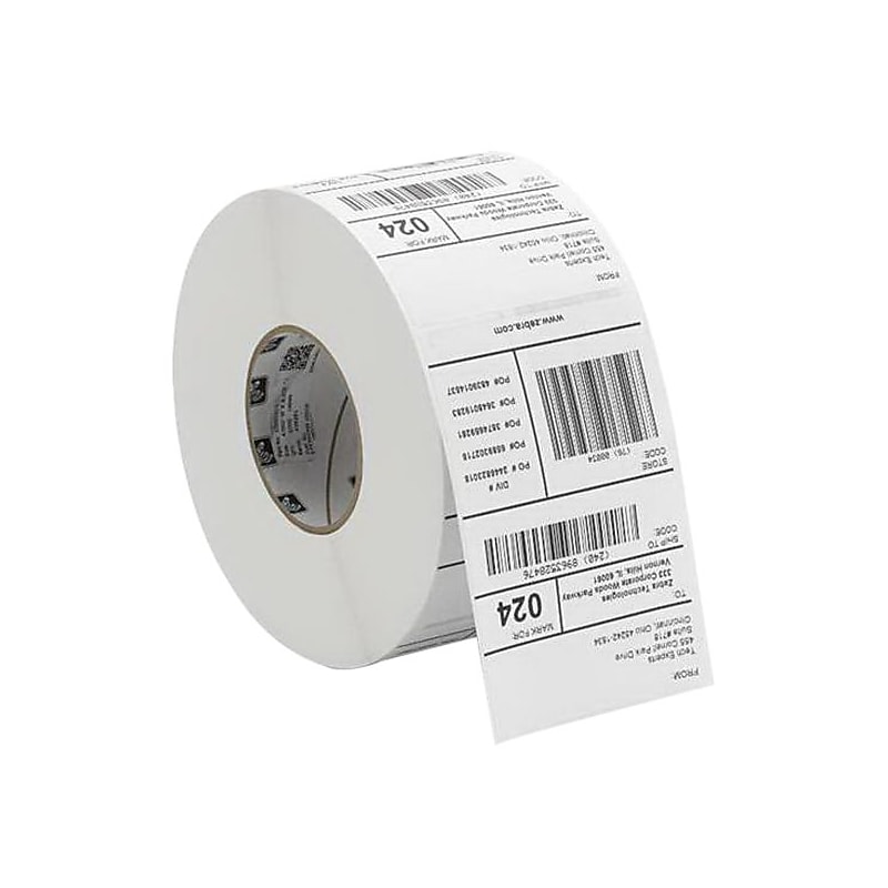 Zebra® Z-Ultimate 4000T Permanent Adhesive Thermal Transfer Label, 1 1/2" x 1/2", Pearl White, 4/Roll (10011706) image 1