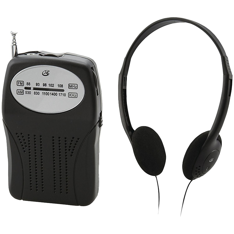 GPX R116B Portable AM/FM Radio, Black (GPXR116B) image 1