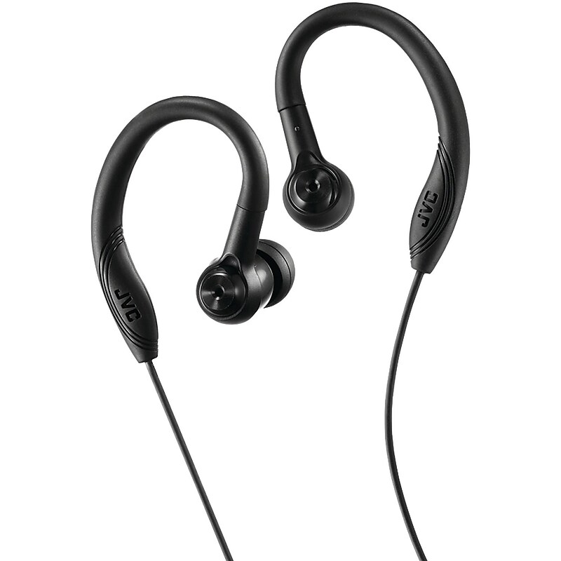 JVC HA EC10B Sweat Proof Stereo Headphones, Black (HA-EC10B) image 1