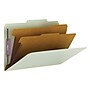 Smead Pressboard Classification Folders with SafeSHIELD Fasteners, Legal Size, 2 Dividers, Gray/Green, 10/Box (19076)~#|#~m004894801_sc7