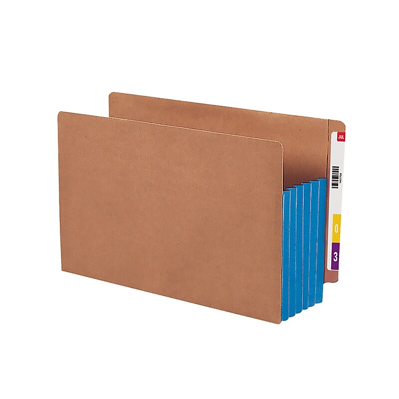 Smead 30% Recycled Heavyweight Reinforced File Pocket, 5 1/4" Expansion, Legal Size, Blue, 10/Box (74689) image 1