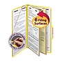 Smead Pressboard Classification Folders with SafeSHIELD Fasteners, 2" Expansion, Legal Size, 2 Dividers, Yellow, 10/Box (19034)~#|#~m004895230_sc7