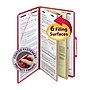Smead Pressboard Classification Folders with SafeSHIELD Fasteners, Legal Size, 2 Dividers, Bright Red, 10/Box (19031)~#|#~m004895248_sc7