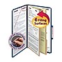 Smead Pressboard Classification Folders with SafeSHIELD Fasteners, Legal Size, 2 Dividers, Dark Blue, 10/Box  (19035)~#|#~m004895257_sc7