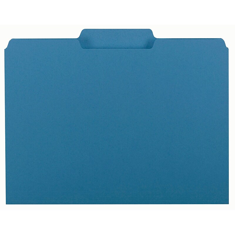 Smead Interior File Folder, 3 Tab, Letter Size, Sky Blue, 100/BX (10287) image 1