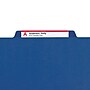Smead Classification Folders with SafeSHIELD Fasteners, 2" Expansion, Letter Size, 1 Divider, Dark Blue, 10/Box (13732)~#|#~m004895530_sc7