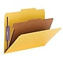 Smead Pressboard Classification Folders with SafeSHIELD Fasteners, 2" Expansion, Letter Size, 1 Divider, Yellow, 10/Box (13734)~#|#~m004895547_sc7