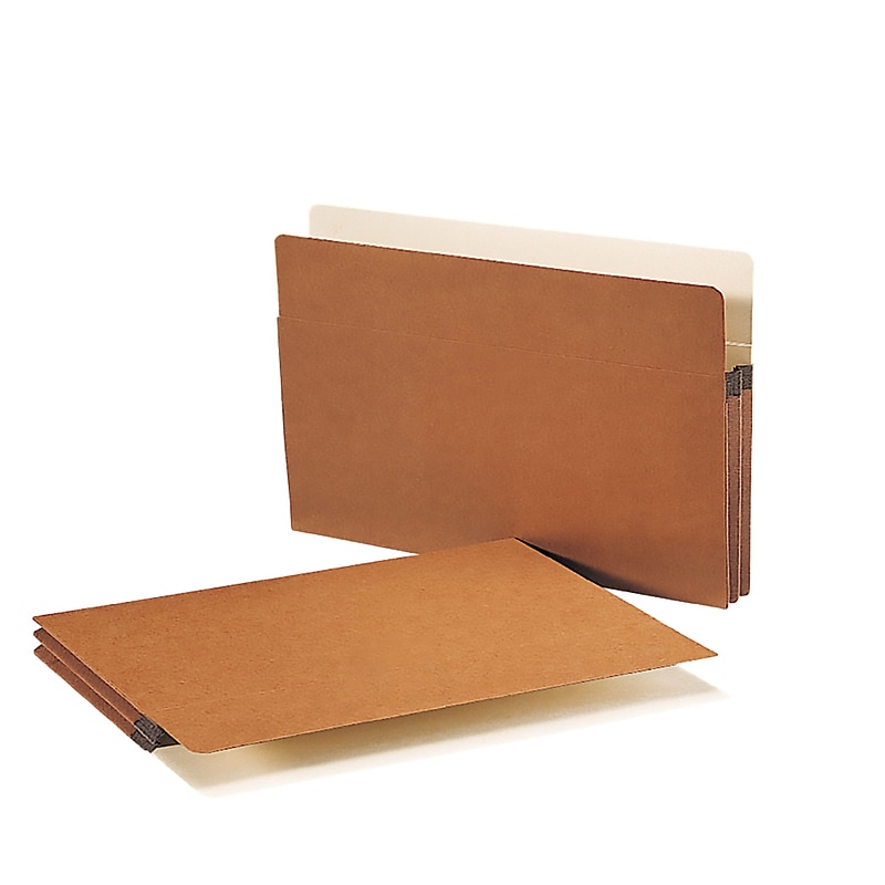 Smead 30% Recycled Reinforced File Pocket, 1 3/4" Expansion, Legal Size, Redrope, 50/Box (1516CB) image 1