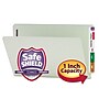 Smead End-Tab Pressboard Fastener File Folder with SafeSHIELD Fastener, Legal Size, Gray/Green, 25/Box (37705)~#|#~m004895969_sc7