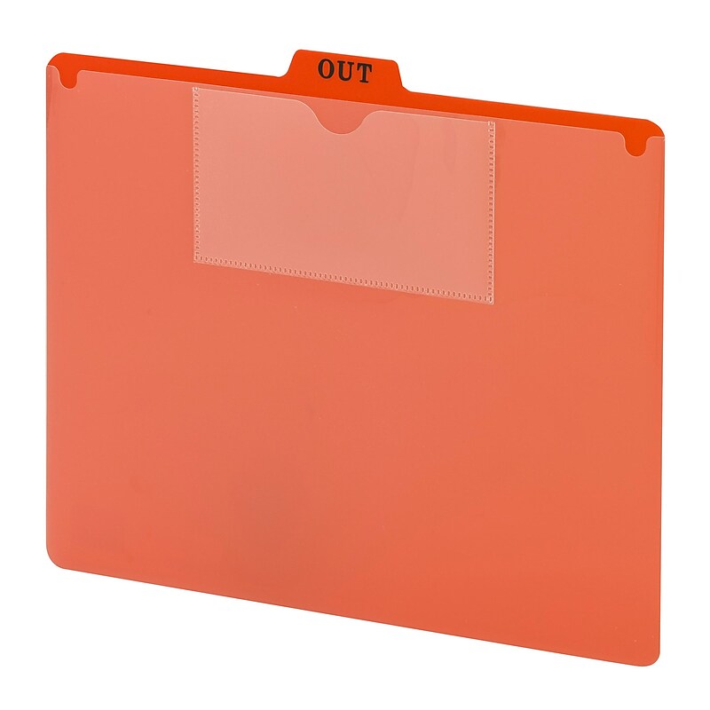 Smead Poly Out Guide Two-Pocket Style, 1/5-Cut Tab Center Position, Guide Height, Letter Size, Red, 50/Box (51920) image 1