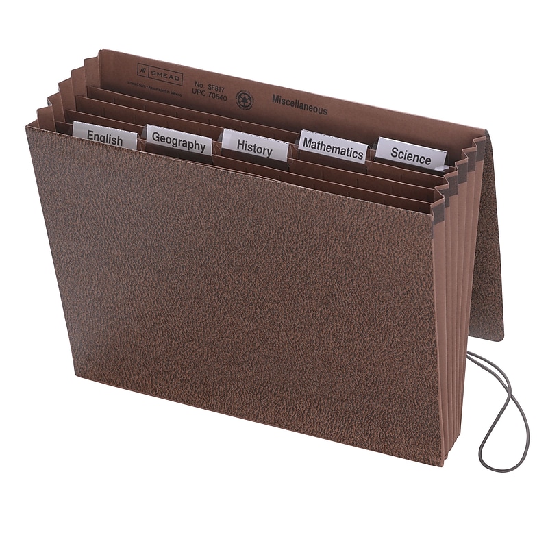 Smead Subject File, 6 Pockets, Flap and Elastic Cord Closure, Letter Size, Redrope-Printed Stock (70540) image 1