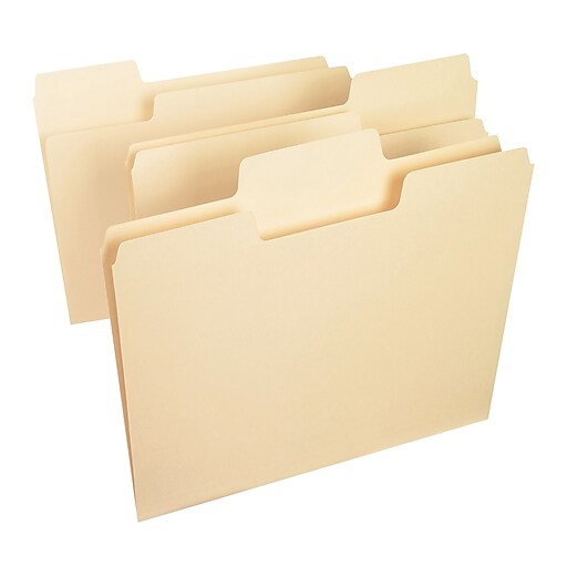 Reinforced 1/3-Cut Tab Letter Size 1 Pack Manila Smead Heavyweight File Folder 100 Per Box 