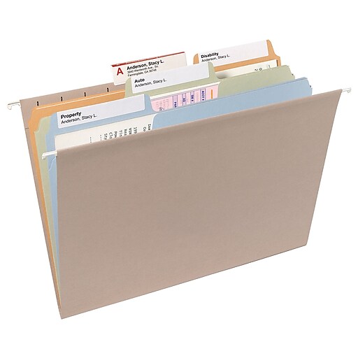 Smead SuperTab File Folders, 1/3 Cut, Letter Size, Multicolor, 100/Box