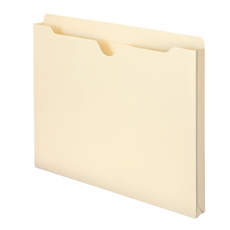 Smead Reinforced File Jacket, 1" Expansion, Letter Size, Manila, 50/Box (75520) image 1