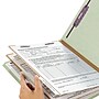 Smead End Tab Pressboard Classification Folders with SafeSHIELD Fasteners, Legal Size, 1 Divider, Gray/Green, 10/Box (29800)~#|#~m004897291_sc7