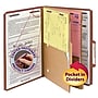 Smead Pressboard Classification Folders with SafeSHIELD Fasteners, 2" Expansion, Legal Size, Red, 10/Box (19079)~#|#~m004897436_sc7