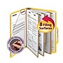 Smead Pressboard Classification Folders with SafeSHIELD Fasteners, 3" Expansion, Letter Size, 3 Dividers, Yellow, 10/Box (14098)~#|#~m004898065_sc7