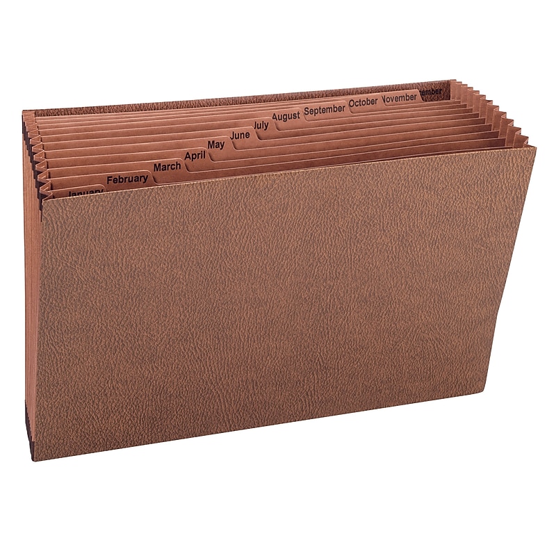 Smead TUFF 30 Box Bottom Standard Reinforced Redrope Accordion File, Monthly Index, 12 Pocket, Legal, Brown  (70490) image 1