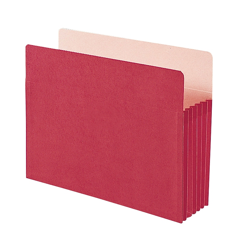 Smead File Pocket, Straight-Cut Tab, 5 1/4" Expansion, Letter Size, Red, Each (73241) image 1