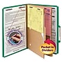 Smead Pressboard Classification Folders with SafeSHIELD Fasteners, 2" Expansion, Legal Size, 2 Dividers, Green, 10/Box (19083)~#|#~m004898469_sc7