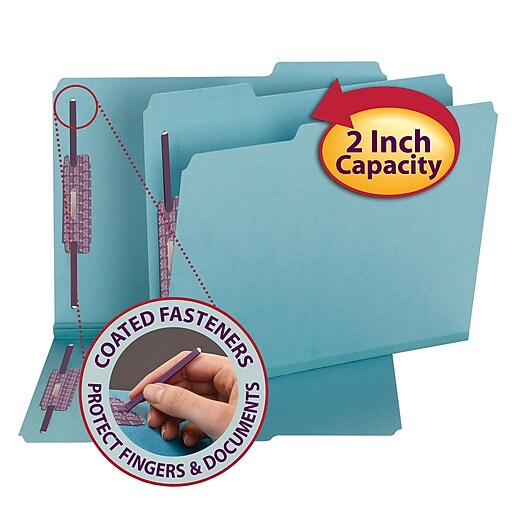 Smead® Pressboard Fastener File Folder with SafeSHIELD® Fasteners, 1/3