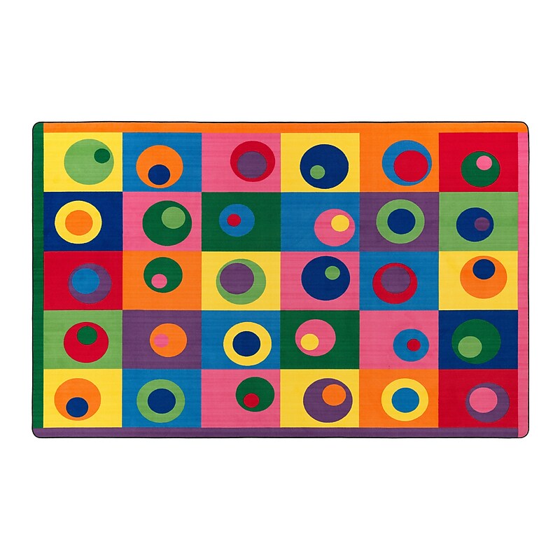 Flagship Carpets Nylon, Silly Circles, 7'6"x12' Multi-Colored Rug (FE119-44A) image 1