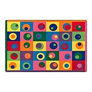 Flagship Carpets Nylon, Silly Circles, 7'6"x12' Multi-Colored Rug (FE119-44A)