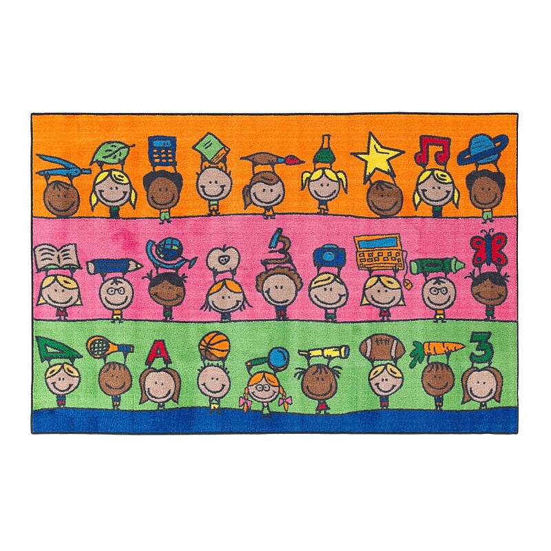 Flagship Carpets Nylon, Fun At School, 4'x6' Multi-Colored Rug (CE190-22W) image 1