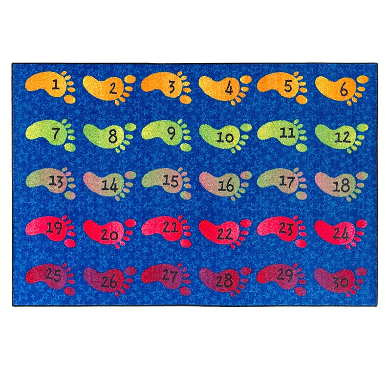 Flagship Carpets Nylon, Counting Feet, 4'x6' Multi-Colored Rug (CE193-22W) image 1