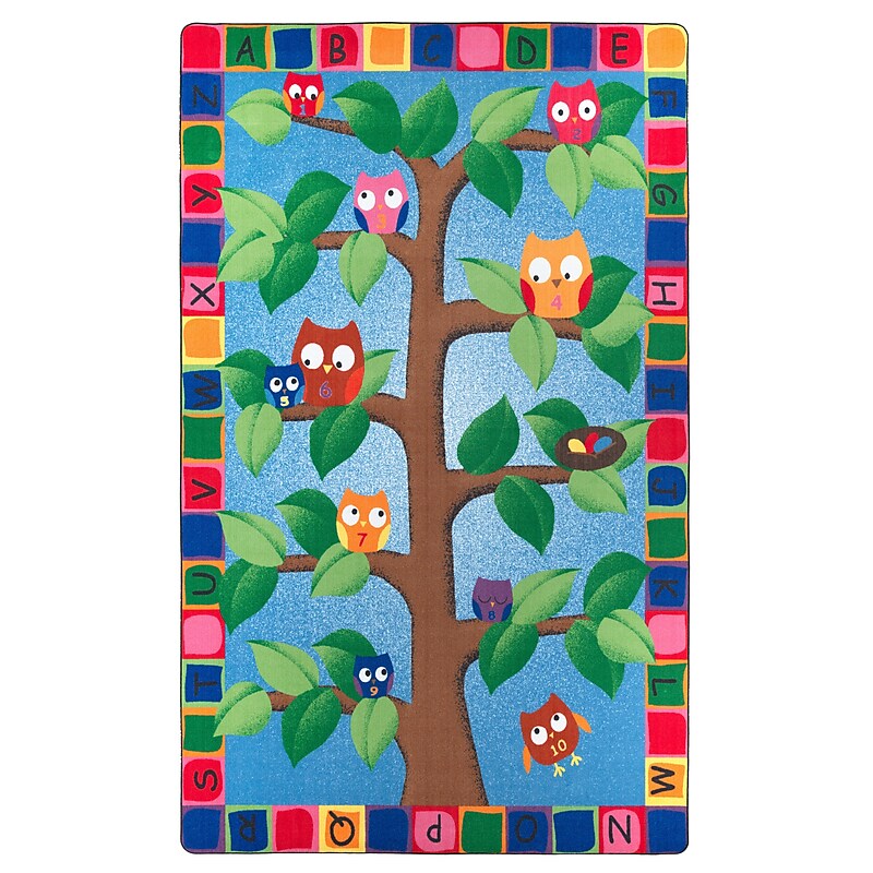 Flagship Carpets Nylon, Alphabet Owls, 7'6"x12' Multi-Colored Rug (FE258-44A) image 1